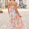 Lila Natural Beach Print Maxi Dress