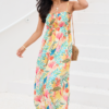 Aria Multi Palm Print Maxi Dress