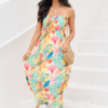 Aria Multi Palm Print Maxi Dress