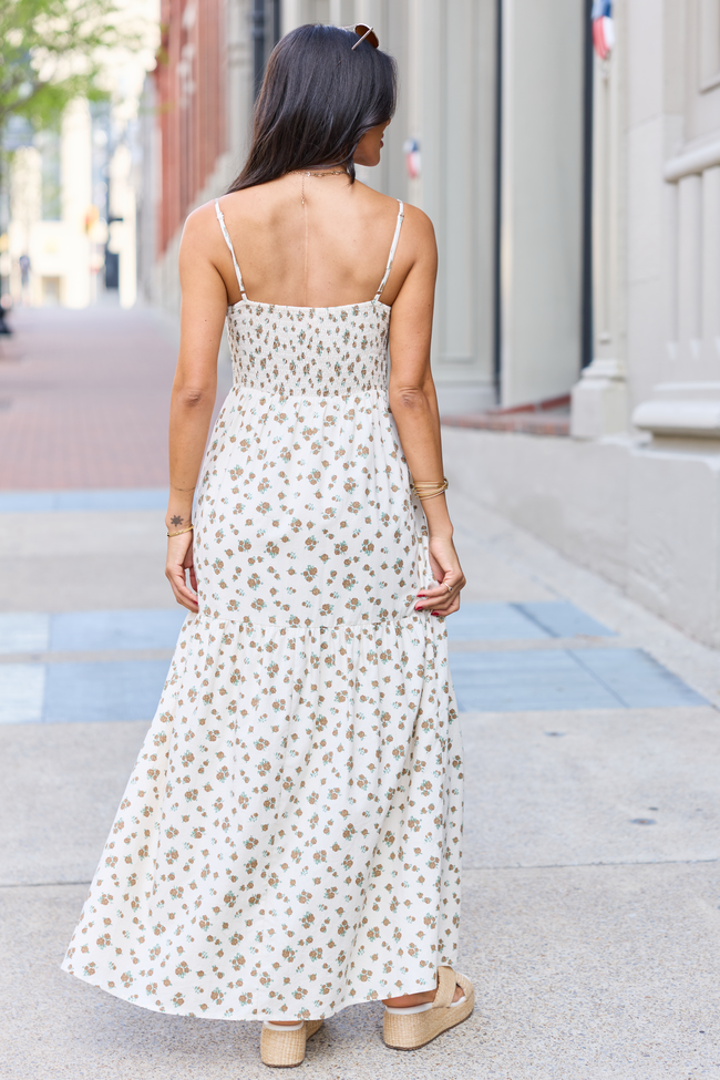 Rowan Brown Floral Maxi Dress SALE
