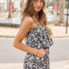 Summer Fling Black Floral Romper