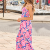 Aria Multi Blue Floral Maxi Dress