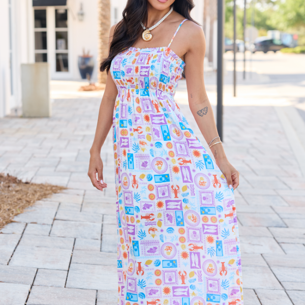 Aria Purple Sealife Maxi Dress
