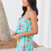 Summer Fling Turquoise Floral Printed Romper