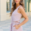 Lucy Pink And Grey Striped Romper SALE