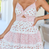 Lakin Red Floral Tiered Dress