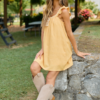 Sweet Simplicity Yellow Ribbon Detail Mini Dress