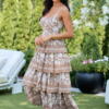 Blown Away Brown Tiered Maxi Dress
