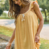 Sweet Simplicity Yellow Ribbon Detail Mini Dress