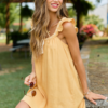 Sweet Simplicity Yellow Ribbon Detail Mini Dress