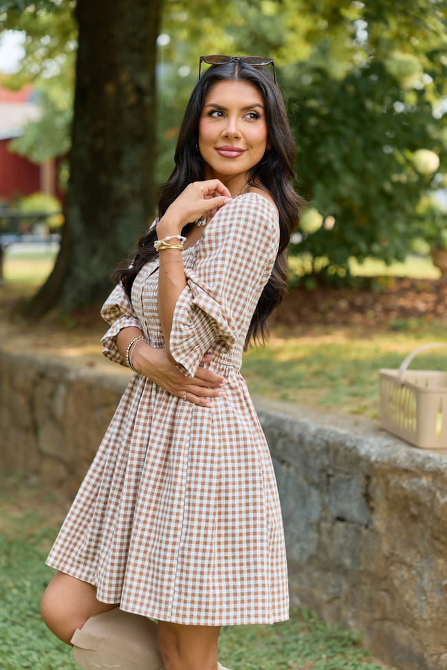 7-29_Shiftinseasons_HB_07-29-26_28808_220918.png Tailored Grace Brown Gingham Mini Dress