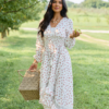 Lucky To Have You White Floral Maxi Dress