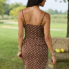 Coralie Brown Polka Dot Romper Dress