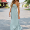 Blooming Beauty Solid Button Up Midi Dress Sage
