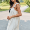 Sweet Simplicity Oatmeal Ribbon Detail Mini Dress