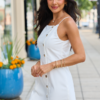Sea Breeze White Button Down Mini Dress SALE
