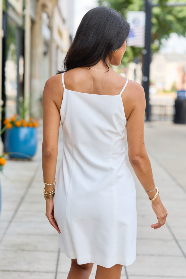 Sea Breeze White Button Down Mini Dress SALE