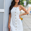 Sea Breeze White Button Down Mini Dress SALE