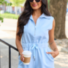 Core Ease Scuba Romper Light Blue