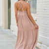 Crystal Taupe Halter Maxi Dress