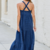 Crystal Navy Halter Maxi Dress