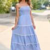 Take Your Time Dusty Blue Tiered Maxi Dress