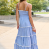 Take Your Time Dusty Blue Tiered Maxi Dress