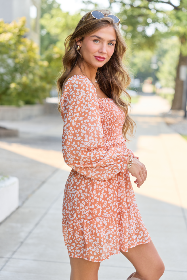 8-11_softtransitions_HB_08-11-26_32152_221028.png Gloria Orange Floral Printed Long Sleeve Mini Dress