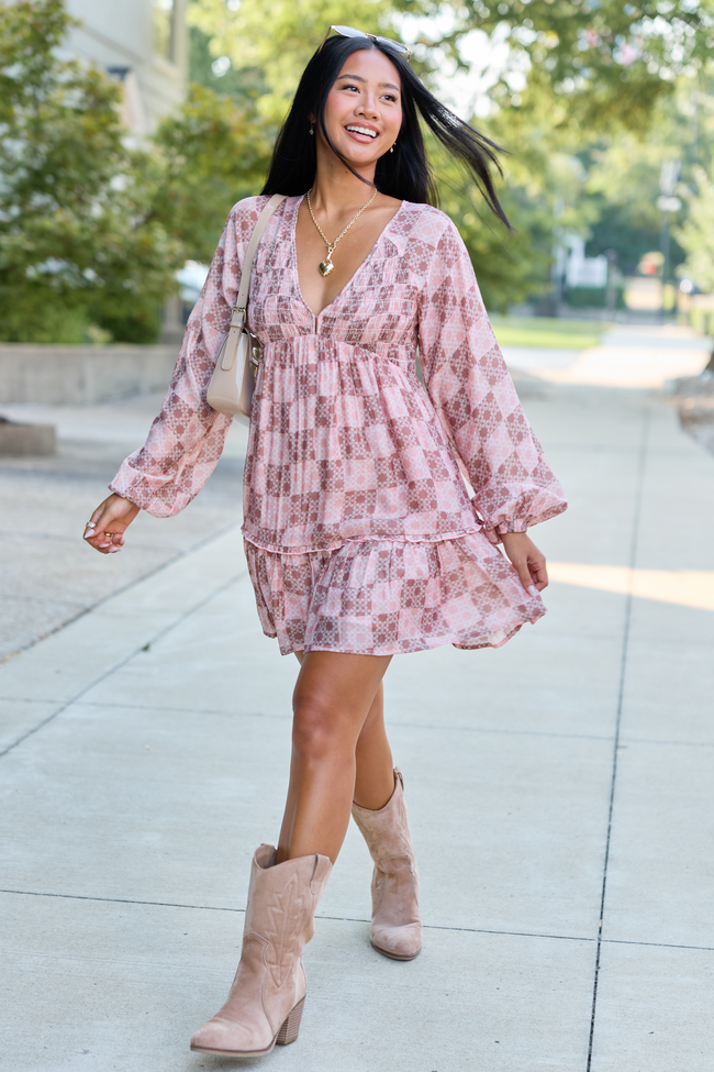 Here We Are Patchwork Mini Dress