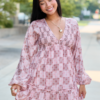 Here We Are Patchwork Mini Dress