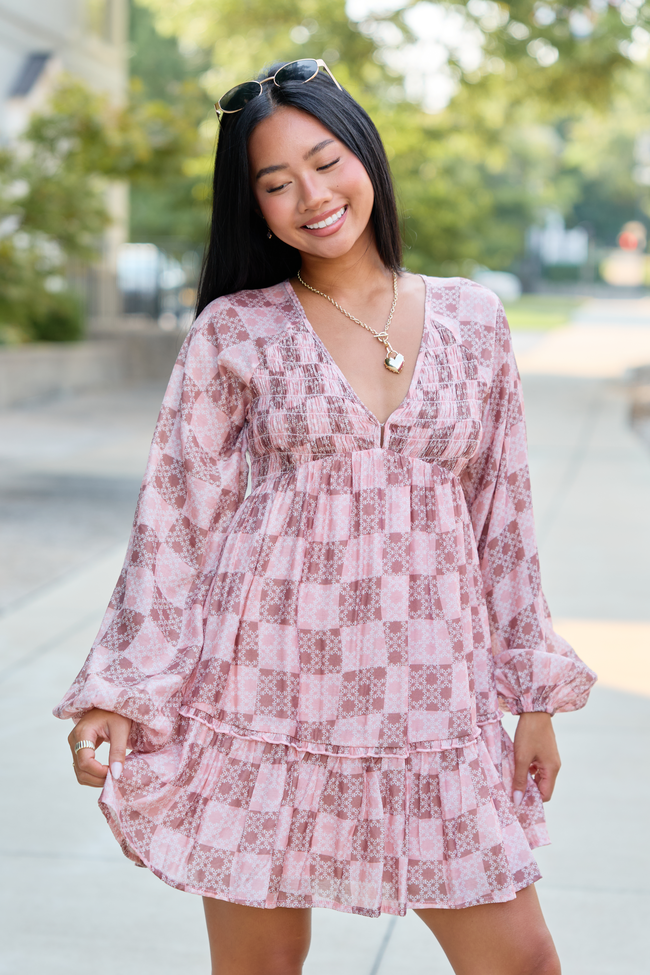 Here We Are Patchwork Mini Dress