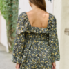 Sophia Black Floral Smocked Top Dress