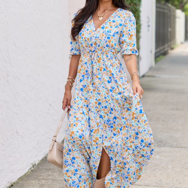 All Along Multi Floral Maxi Dress Blue/Green