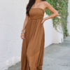 As You Wish Brown Strapless Maxi Dress