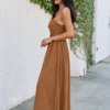 As You Wish Brown Strapless Maxi Dress