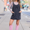 Hazel Black Wash Denim Mini Dress