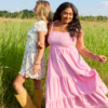 Endless Shore Pink Striped Maxi Dress