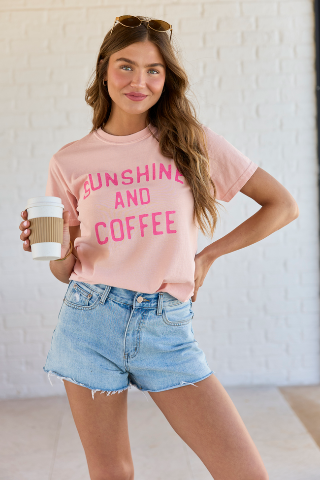 Sunshine And Coffee Orange Comfort Colors Graphic Tee