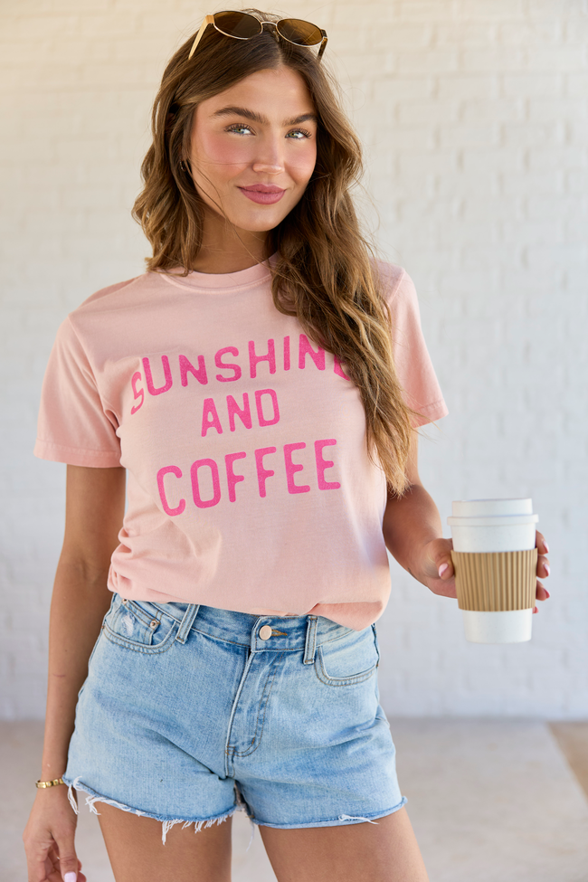 Sunshine And Coffee Orange Comfort Colors Graphic Tee