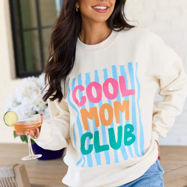 Cool Mom Club Cream Graphic Sweatshirt