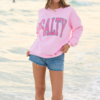 Salty Block Light Pink Graphic Sweatshirt