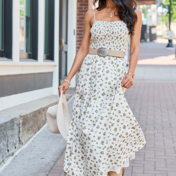 Rowan Brown Floral Maxi Dress SALE