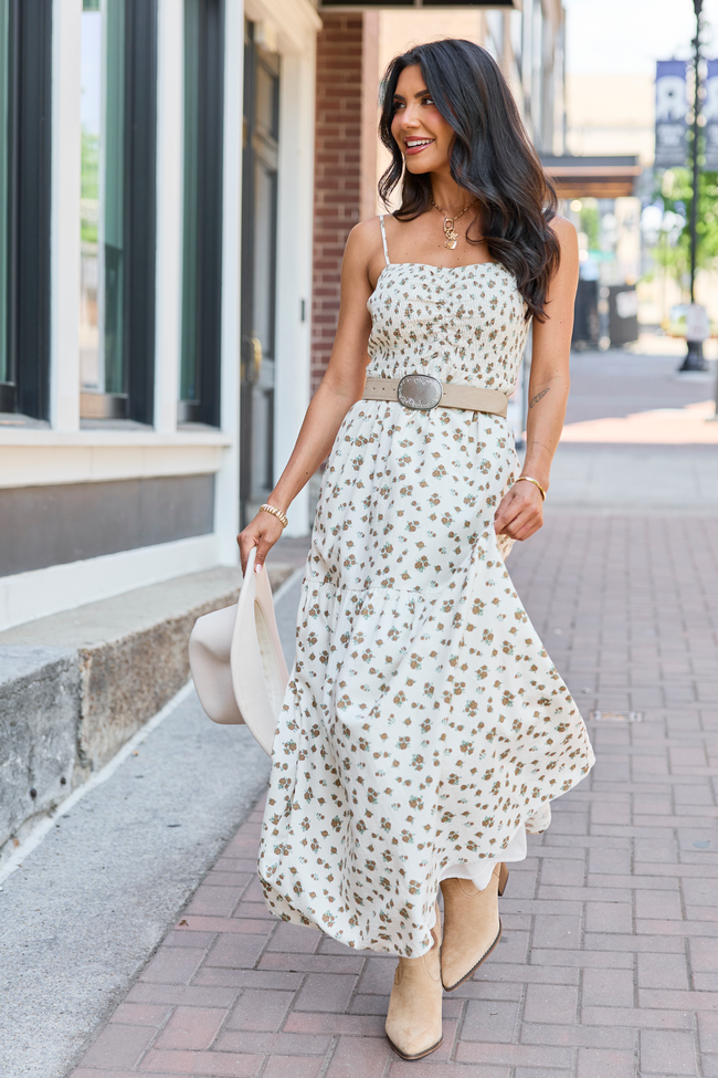 Rowan Brown Floral Maxi Dress SALE