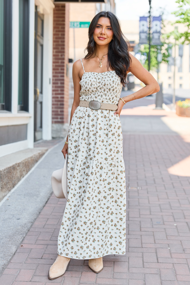 Rowan Brown Floral Maxi Dress SALE