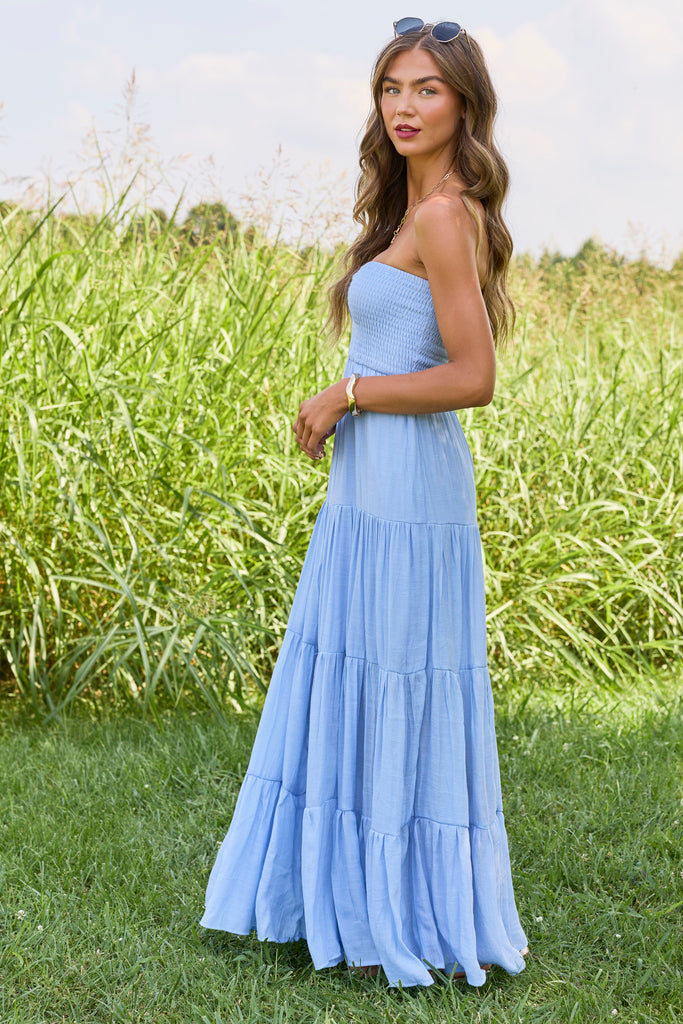 PROD_07-01-26_LM_09941_220760.jpg Saltwater Dreams Blue Strapless Tiered Maxi Dress