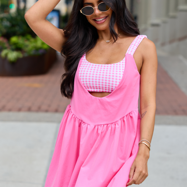 Fresh Pace Bubblegum Pink Gingham Dress